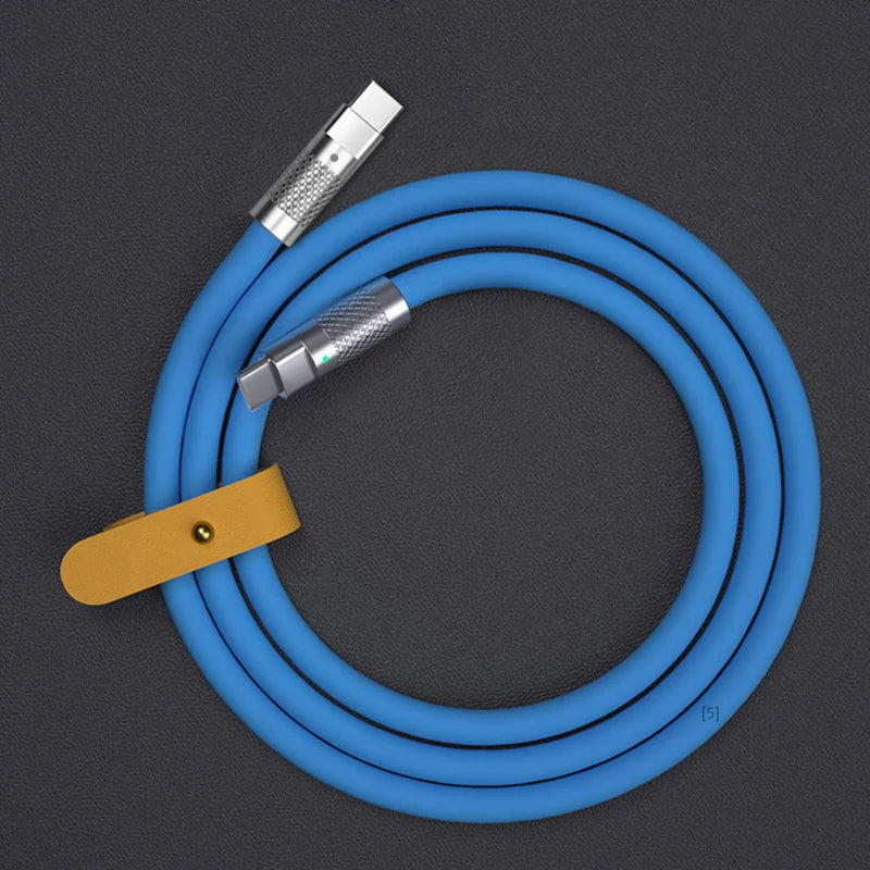 New 120w 6A Super Fast Charge PD Type C Liquid Silicone Cable Quick Charge 1M 1.5M 2M Usb Cable Usb C to C Charger Cable