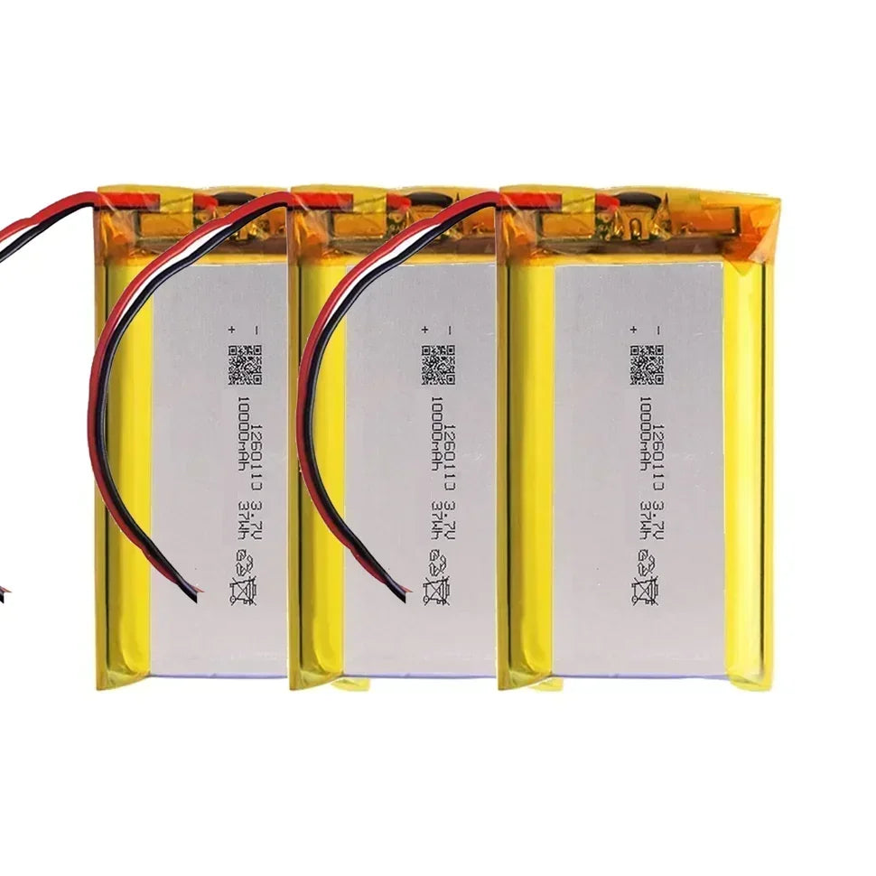 3.7V 10000mAh 1260110 Li-polymer Battery Lithium Polymer Rechargeable Batteries for Toy Power Bank GPS Laptop Camping Lights Diy