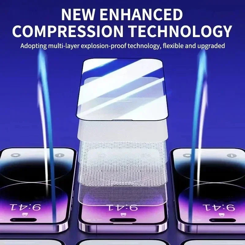 3Pcs Oleophobic Coating Dust Free Easy Installation Screen Protector For iPhone 14 11 13 12 15 16 Pro Max Mini XS X XR Glass