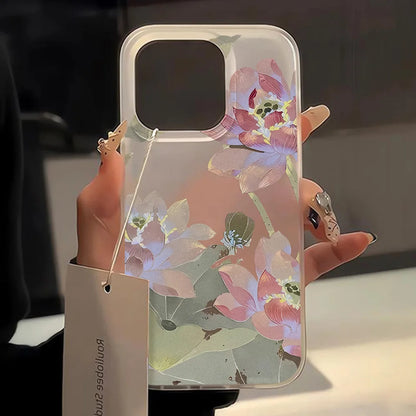 Flowers Phone Case For iPhone 16 Pro Case iPhone 13 11 12 14 15 Pro Max 13 Mini 15 Plus Translucent Slim Silky Skin Back Cover
