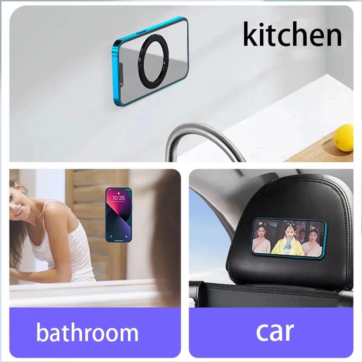 Magnetic Ring Holder For iPhone 16 15 14 13 12 Magnet Wall Mobile Phone Holder Magnetic Magsafe Car Phone Stand Universal
