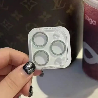 2PCS Bling Glitter Diamond Camera Lens Protector For Apple Iphone 16 15 13 12 Pro Max Sreen Zia Protectors Film For iPhone14plus
