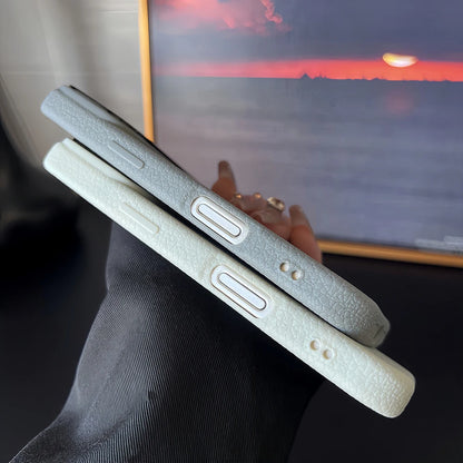 Frosted Hit Color Lichee Pattern Magnetic Phone Case For iPhone 17 Air 16 15 14 13 12 11 Pro Max Plus For Magsafe TPU Soft Cover