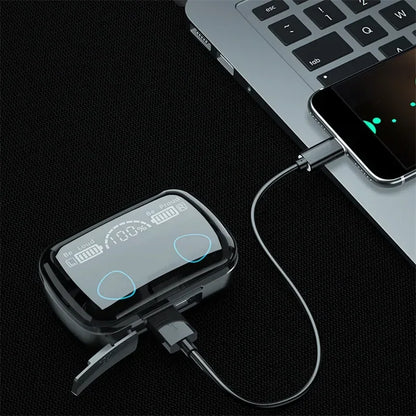 M10 TWS Bluetooth Earphones with Charging Case, 9D Stereo Sound, Waterproof Sports Headphones with Built-in Microphone