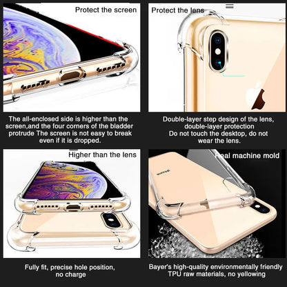 Luxury Clear Shockproof Phone Case For iPhone X Xr Xs Max Case 11 12 13 14 Pro Max 8 7 6s Plus SE 2020 Silicone Back Cover