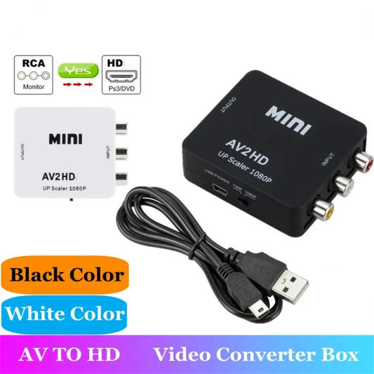 HDMI to AV Converter Box 1080P RCA CVBS Composite Video Adapter Support NTSC PAL For HDTV Projector PC TV Upscaler