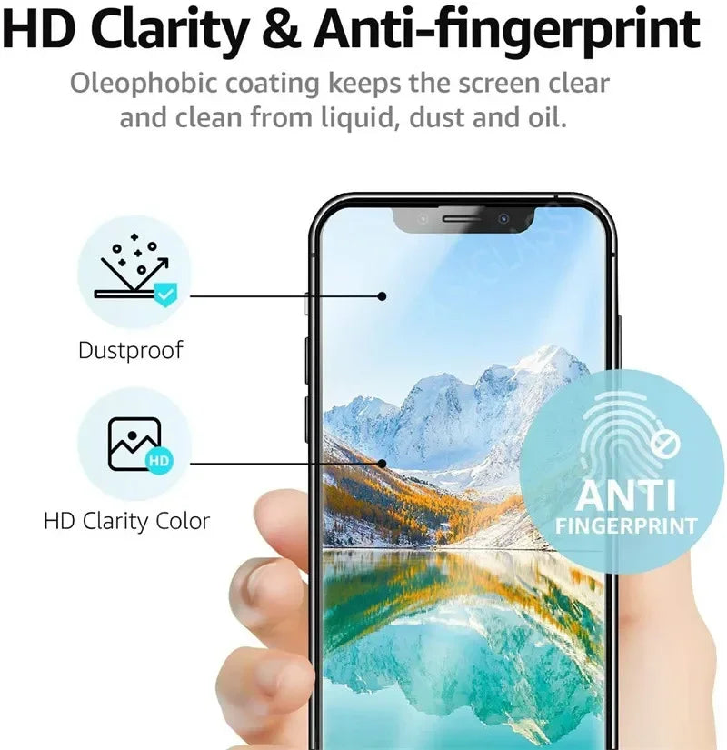 4PCS Protective Glass on For iPhone17 13 11 12 16 15 14 Pro Max screen protector Tempered Glass For iPhone 6S 7 8 Plus XR XS Max