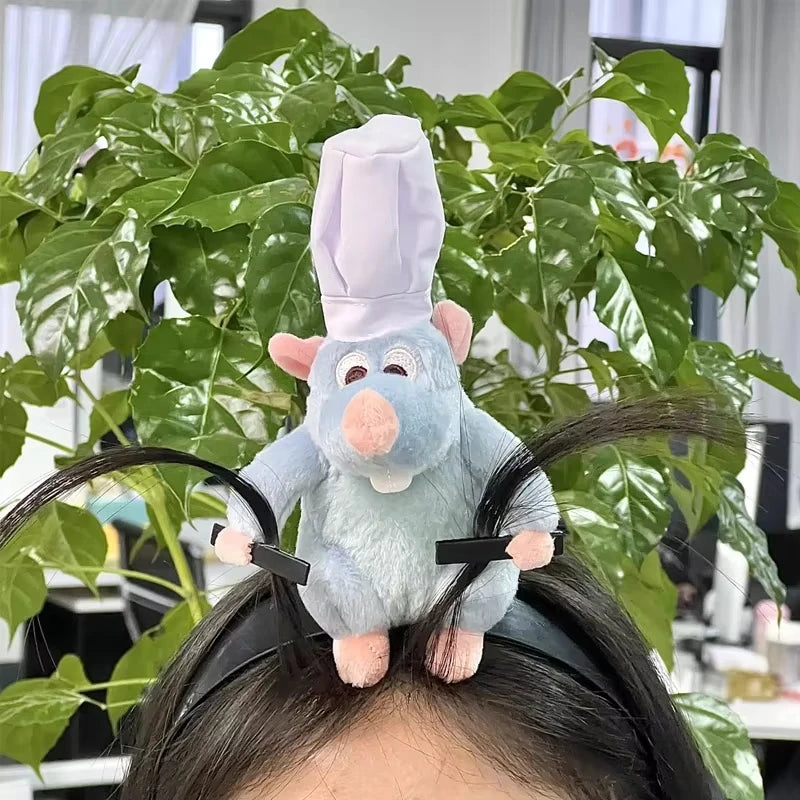 New Ratatouille Hairband Cartoon Anime Cute Plush Doll Hairpin Funny Headband Cute Headdress Creative Headband Girl Gifts