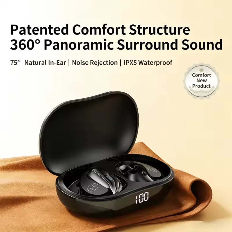 Wireless Headphones Bluetooth Headphones 5.4 Earphones True with Mic Button Control Noise Reduction Earhooks Waterproof Headset