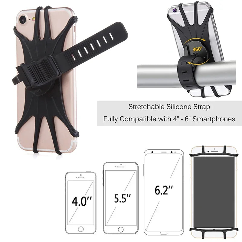 Universal Baby Stroller Phone Holder 360 Rotatable Mobile Phone Rack for Baby Pram Cart Compatible with iPhone GPS Devices