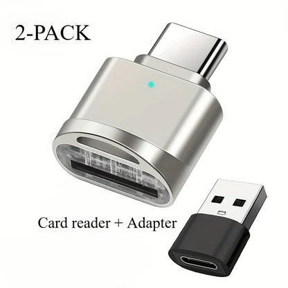 2-Pack USB C TF Card Readers and USB C to USB A Adapter, Type C TF Memory Card Reader USB OTG Card Readers for iphone16 15 Galax