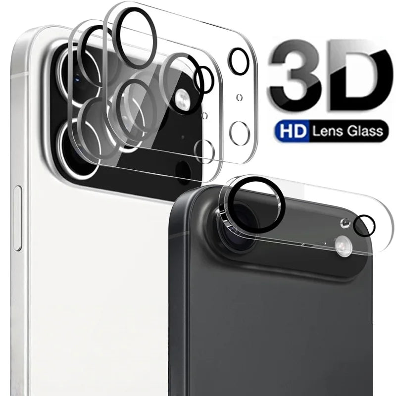 1-5Pcs Tempered Glass for iPhone 17 16 15 14 13 Pro Max Plus Mini Camera Lens Protector Black Circle Protective Lens Film Cover