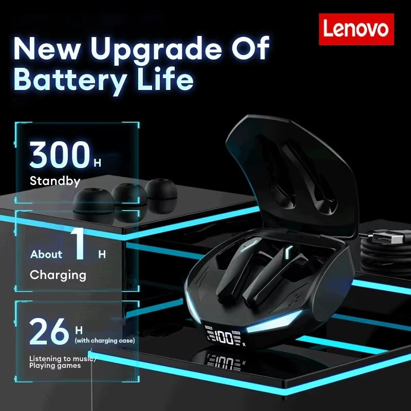 New Lenovo XT53 Wireless Upgrade Bluetooth 5.4 Earphones LED Digital Display Waterproof Headphones Low Latency Gaming Earbuds