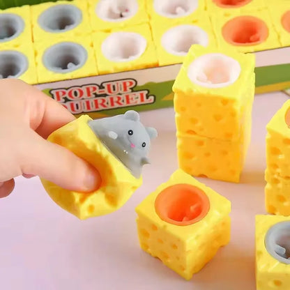 1/3 Pcs Stress-relieving Pet Cheese Mouse Squeezing Squirrel Cup Toys Decompression Fidget Antistress Sensory  Reliefing Gift