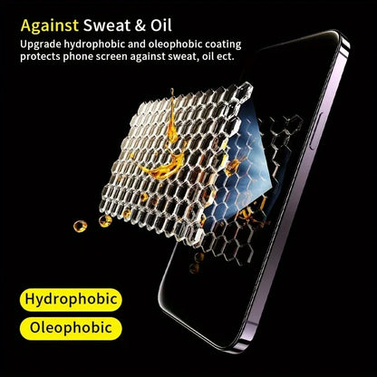 5PCS Oleophobic Coating Privacy Screen Protector For iPhone 17 Pro Max 16 14 15 12 11 13  Air 12 Mini  X Dust Free Installation