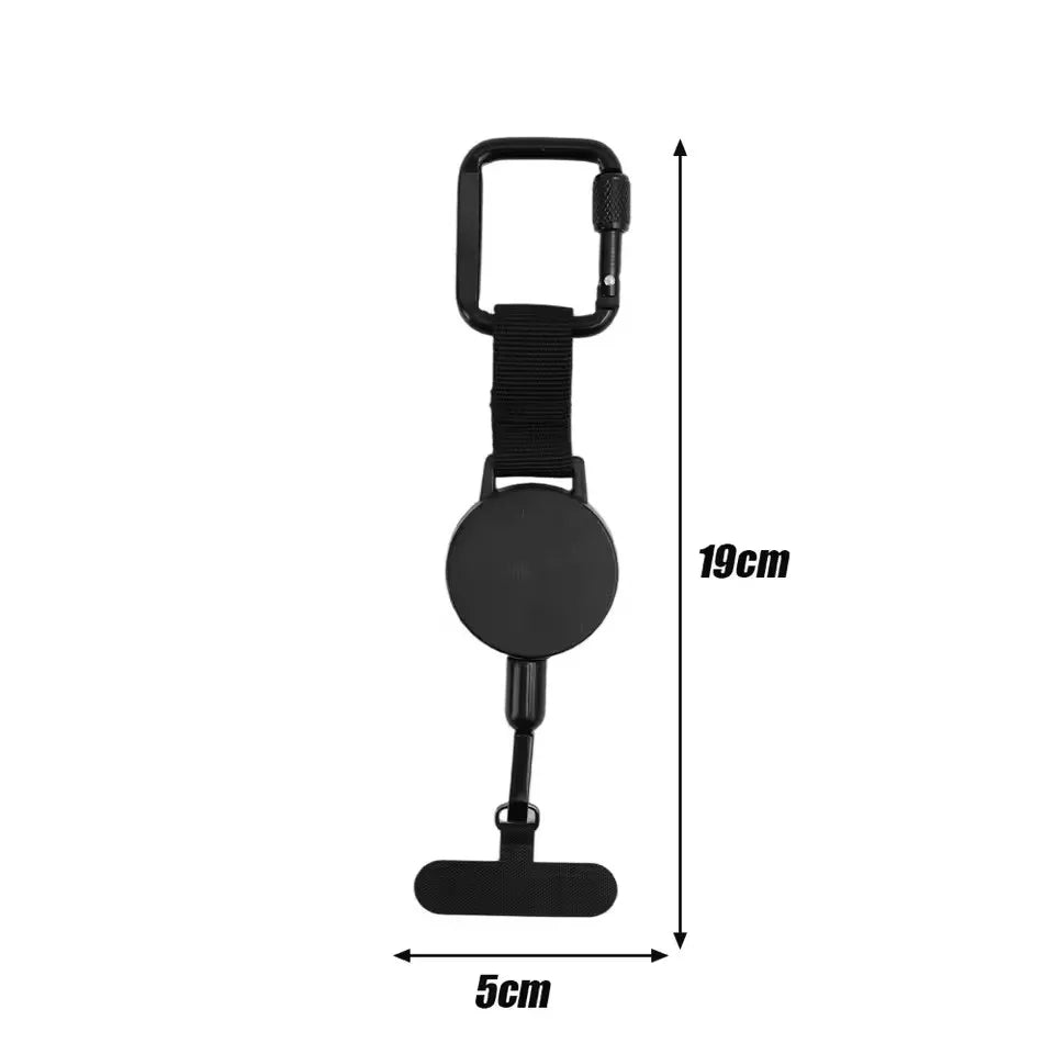 Retractable Anti-Theft Phone Holder Smartphone Xyun Lanyard Stra with Carabiner Anti-Drop Harness for Hiking Cycling Climbing