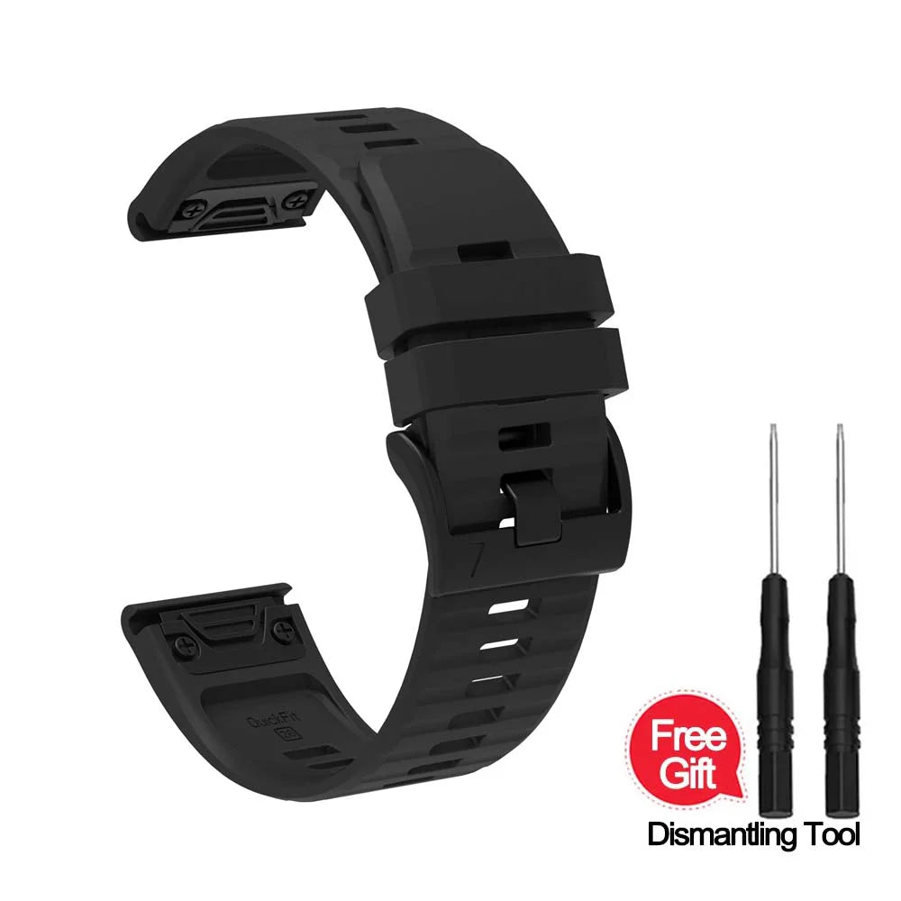 22mm 26mm Quick Fit Silicone Strap For Garmin Fenix 8/7/7X/6/6X Pro/5/5X Plus Replacement Watch Band For Garmin EPIX/Enduro 3