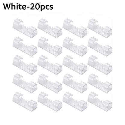 20PCS Cable Organizer Clips Cable Management Desktop Workstation ABS Wire Manager Cord Holder Charging Data Line Bobbin Winder
