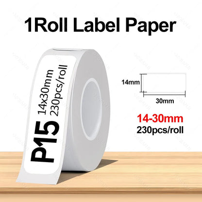 Portable Mini Labeling Printer Marklife P12 Thermal Adhesive Sticker Pocket Label Maker or 1Roll Spacer/Continues Label Paper