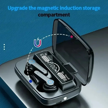 New M19 TWS Bluetooth Headphones 9D High Fidelity Wireless Headphones Touch IPX7 Waterproof Digital Display Headphones