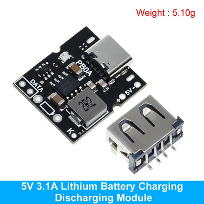 TZT Type-C /Micro USB 5V 1A 2A 3.1A Boost Converter Step-Up Power Module Mobile Power Bank Accessories With Protection