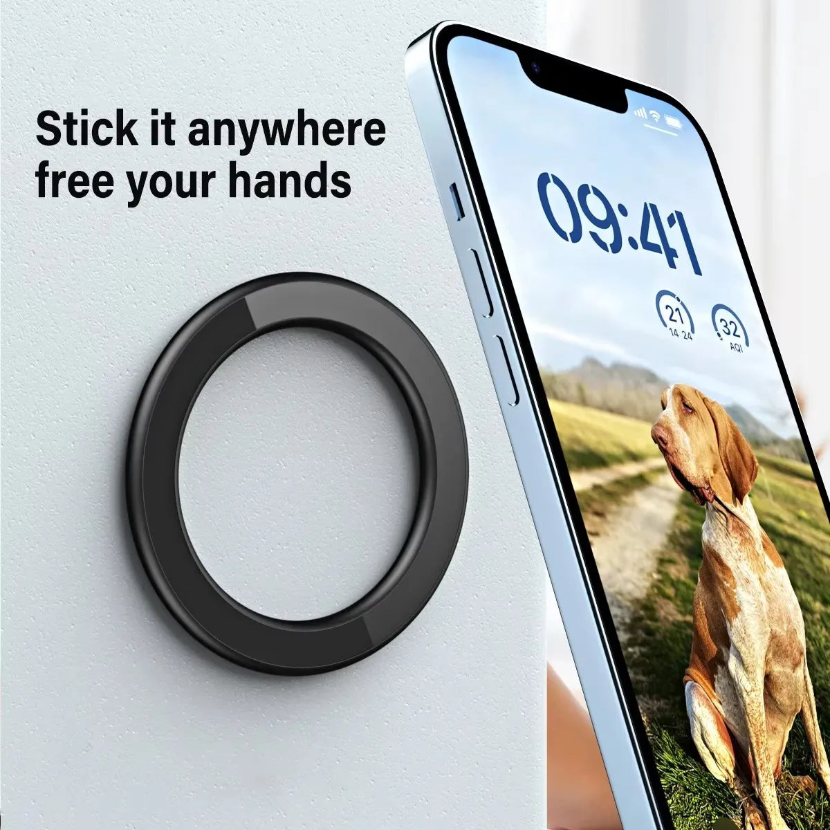Magnetic Ring Holder For iPhone 16 15 14 13 12 Magnet Wall Mobile Phone Holder Magnetic Magsafe Car Phone Stand Universal