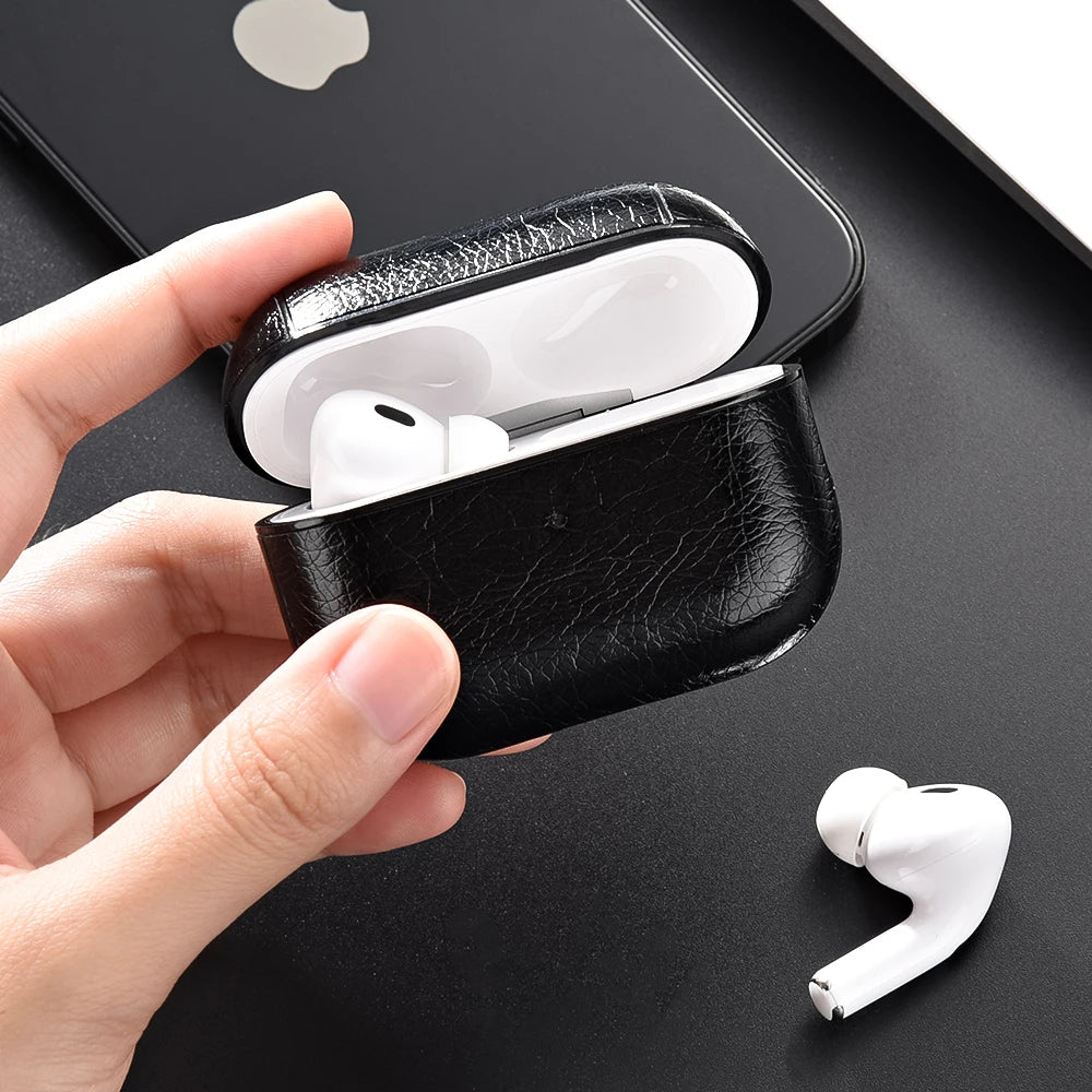 For Airpods Pro 3 Case Leather Business Earphone Case Headset Shell Headphone Cover For AirPod 4 3 Pro 2nd Gen USB C