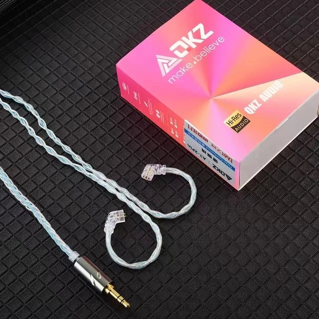 QKZ T1 Earphone Cable Original QDC Copper Silver-plated Upgrade Wire 3.5mm Wired Headphone For KZ ZSN PRO X ZS10 pro EDX TRN CCA
