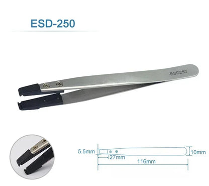 Watch Hands Installation Work Tweezers Straight Elbow Handle Stainless Antistatic Plastic Tweezers ESD-259 ESD-259A ESD-7A