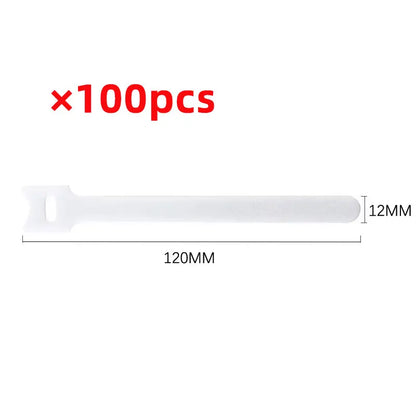 50pcs Reusable Hook and Loop Cable Ties Fastening Straps Multi-Purpose Wire Organizers for Computer/TV/Electronic Devices