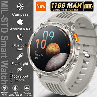 2026 New T-Rex3 Ultra Military Smart Watch 1100mAh Battery GPS Path IP68 Waterproof Sports Tracker Outdoors Compass Smartwatch