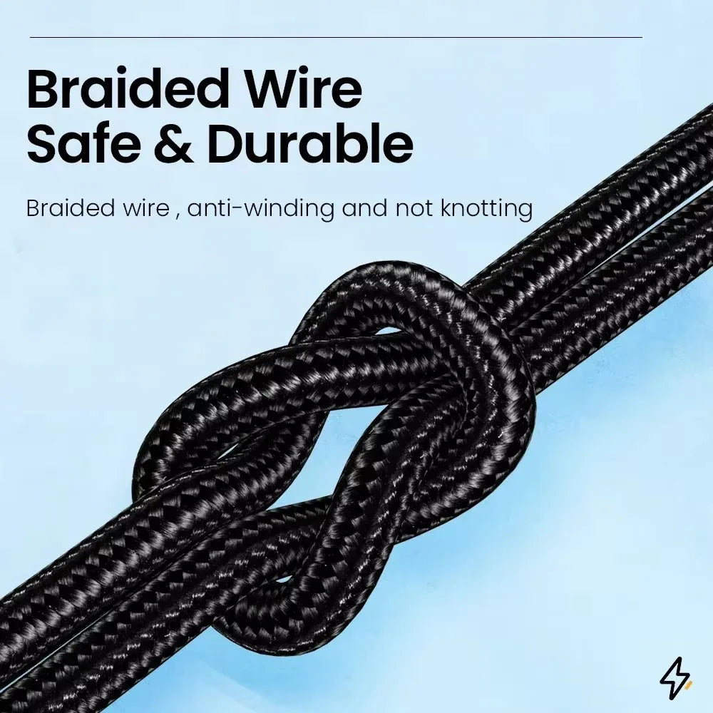 66W 6A USB C 90° Right Angle Cable For Xiaomi Fast Charging Cord for Honor Huawei OnePlus Realme Angled Data Wire Nylon