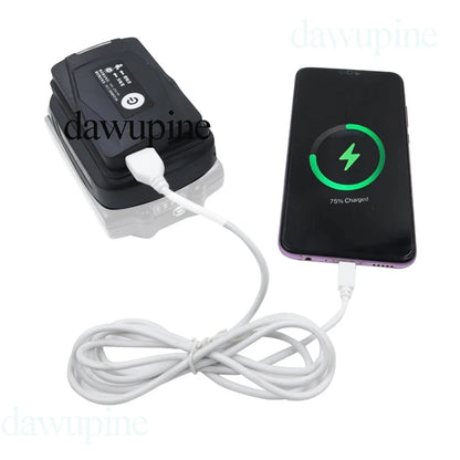 Li-ion Battery Case Adapter For Makita 18V Dual USB Ports Power Bank Phone Charger LED Working Light Converter Lamp Flashlight