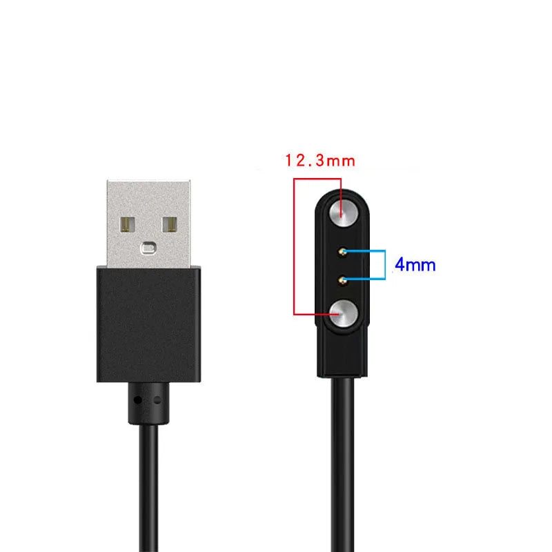 2 pins 4pins Smartwatch Dock Charger Adapter USB Charging Cable Cord for Adult/Kids Smart Watch Power Charge Wire Accessories