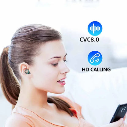 F9 TWS Bluetooth Wireless Game Earbuds with Digital Display Large Capacity Charger Portable Headphones for Gaming