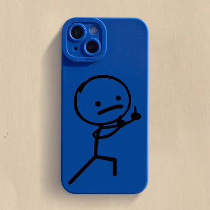 Cartoon Matchman Phone Case For iPhone 11 12 13 14 15 Pro Max XR XS X 7 8 Plus SE 2020 Shockproof Matte Soft TPU Silicone Cover