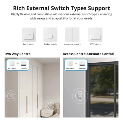 SONOFF ZBMINIR2 Extreme Sonoff Zbmini R2 Sonoff Zigbee Switch Tiny Size Wider Signal Detach Relay Mode Required Neutral Wire