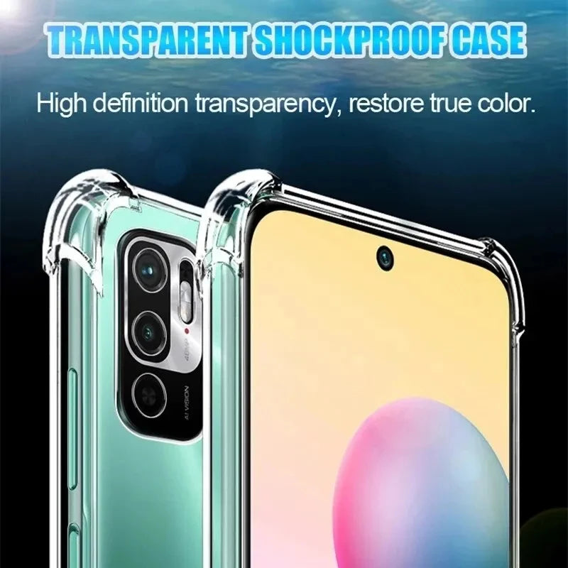 Shockproof Transparent Case For Xiaomi Redmi Note 13 12 11 Pro + Phone Case Redmi Note 10 9 Pro Max 8 7 Soft Clear Back Cover