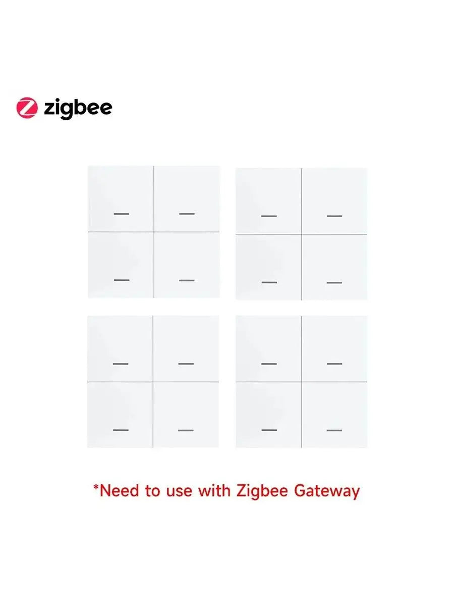 Tuya Zigbee Wireless Scene Switch 4 Gang Smart Push Button Automation Scenario Controller Smart Life Intelligent Linkage Alexa