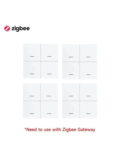 Tuya Zigbee Wireless Scene Switch 4 Gang Smart Push Button Automation Scenario Controller Smart Life Intelligent Linkage Alexa