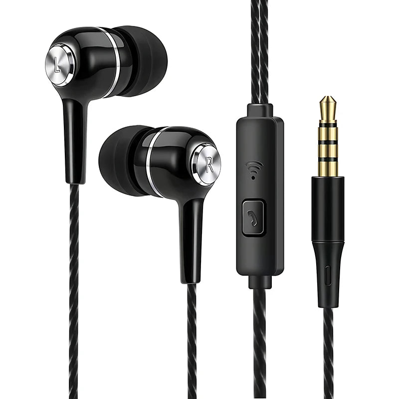 3.5mm Wired Earphone In Ear Headset HIFI Heavy Bass Earbuds Monitor Sports Headset Stereo Music Gaming Headphone With Microphone