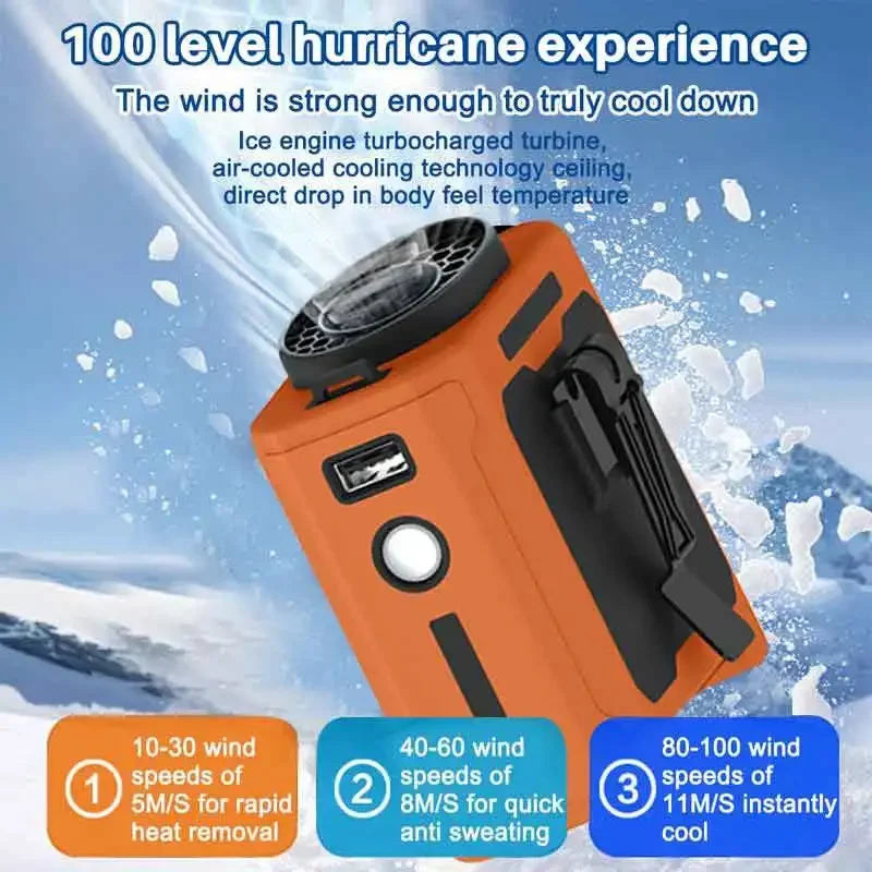 Summer Fan, Portable Waist Clip Fan, 10000mAh Cool Clip Fan, with LED Light and Power Bank Function,  for Outdoor Play and Work