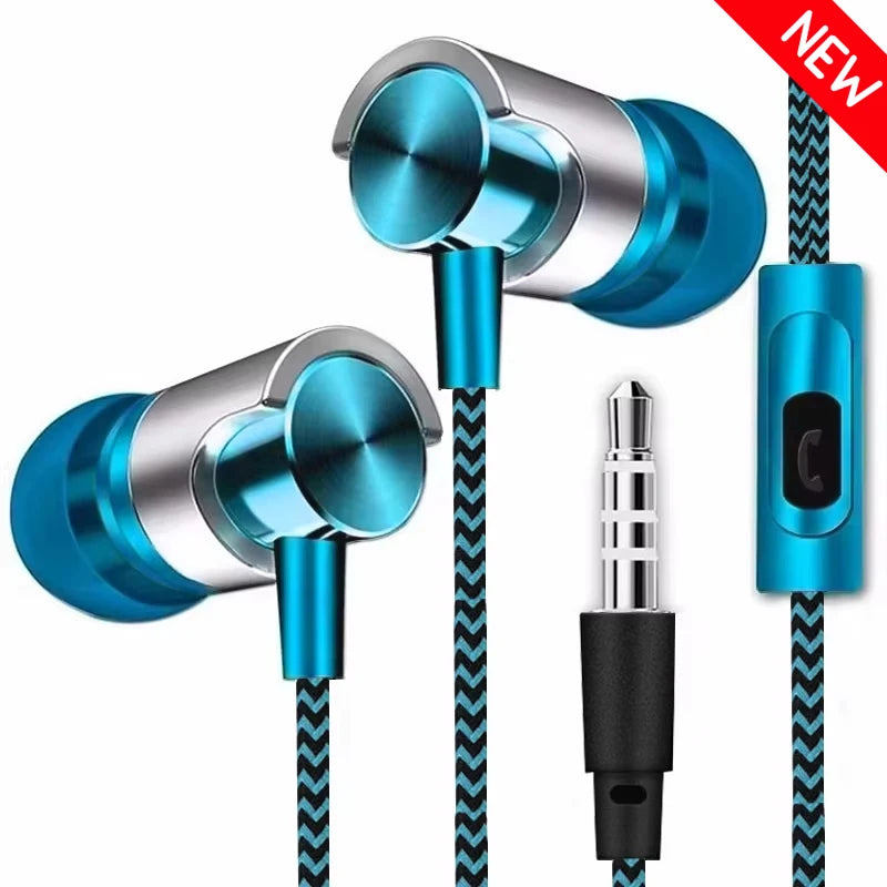 New 3.5mm Wired In-ear Earphone In Ear Noise Cancellation Ergonomic Design HiFi Stereo Sports Music Headphones For Phone MP3 MP4