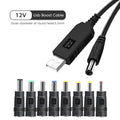 WiFi Power Bank Cable - USB to DC 5V/12V Boost Converter Cord for Router/Modem/Speaker, Portable Charging Adapter