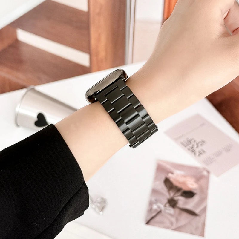Metal Strap for Apple Watch Band 49mm 45 41 44 40 42 46 38mm Stainless Steel Bracelet for iWatch Series 10 Ultra 9 8 7 6 5 4 SE