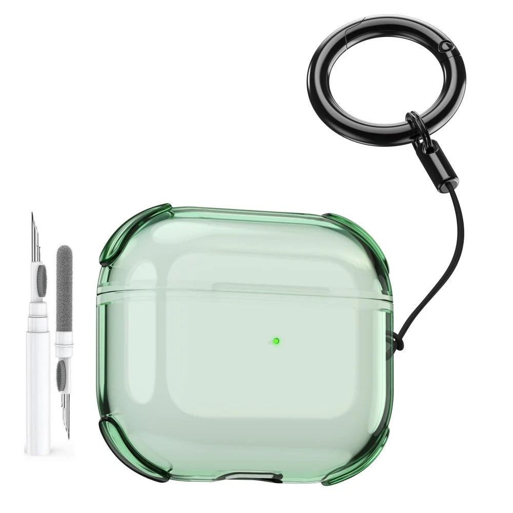 Clear Case For AirPods Pro 3 with Lanyard Keychain & Cleaning Kit Soft TPU Shockproof Protective Case Cover For AirPods Pro 3