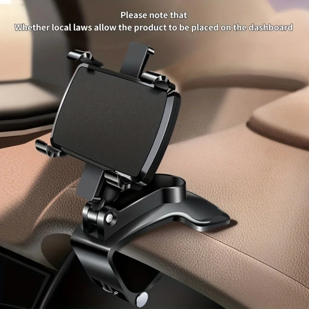 360° Rotatable Car Phone Holder Universal Dashboard Easy Clips Mount Stand Cellphone Holder for GPS Navigation Car Accessories