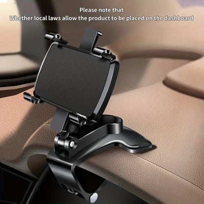 360° Rotatable Car Phone Holder Universal Dashboard Easy Clips Mount Stand Cellphone Holder for GPS Navigation Car Accessories