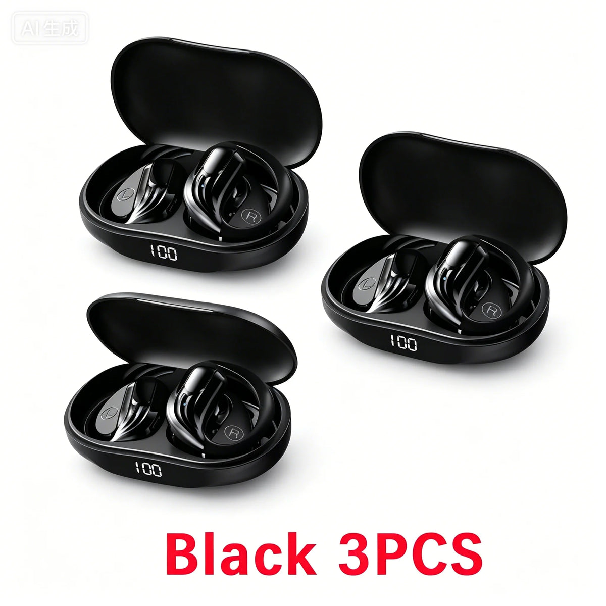 Wireless Bluetooth 5.3 Earhook Earphone LED Display Sports Earhook Headphones Deep Bass HiFi Stereo Noise Cancelling Earphones