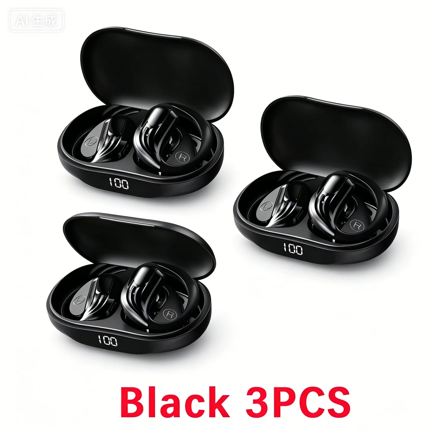 Wireless Headphones Bluetooth Headphones 5.4 Earphones True with Mic Button Control Noise Reduction Earhooks Waterproof Headset